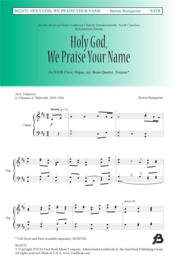 Holy God, We Praise Your Name